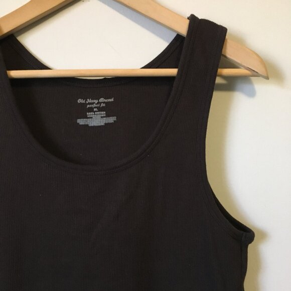 100% Cotton Dark Brown Soft Vertical Ribbed Tank Top - Picture 4 of 15